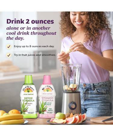 Lily Of The Desert Stomach Formula & Detox Formula Variety 2-Pack Aloe Vera andHerbs for Gut Health Liver Detox Heartburn Relief 32 Fl Oz Ea 32 Fl Oz (Pack of 2) - Buy Online on GoSupps.com