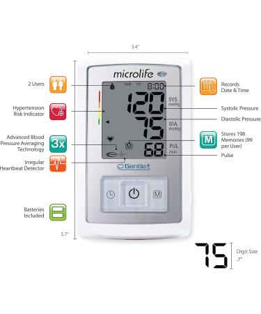 Microlife Series 500 Automatic Upper Arm Blood Pressure Monitor - Large Cuff Dual User Memory Free Smart Tracking Software - Shop Internationally - Buy Online on GoSupps.com