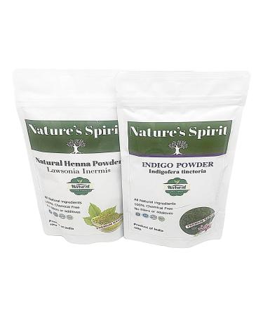 Indigo & Henna Powder 2 x 100g-Natural Hair Dye for Dark brown to Black Hair Shades Premium Triple Filtered Export Grade Henna/Indigo