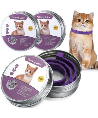 Nolace calming collar for cats and dogs soothing pheromone collar adjustable size safe waterproof sedative relieves fear in cats and dogs (2 pieces) cat*2