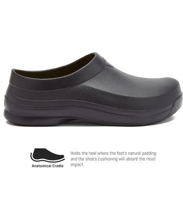 Avia Flame Slip Resistant Clogs for Women - Black, Size 8 | Slip On Work Shoes for Food Service, Garden, Nursing | Non-Slip - Buy Online on GoSupps.com