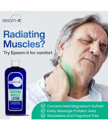 Epsom-It Soothing Muscle Magnesium Lotion Epsom Salt Topical Cream with Arnica and Magnesium Sulfate - Designed for Muscle Stiffness Leg Cramps Feet Knees and Achy Feet - 8.0 oz 8 Fl Oz (Pack of 1) - Buy Online on GoSupps.com