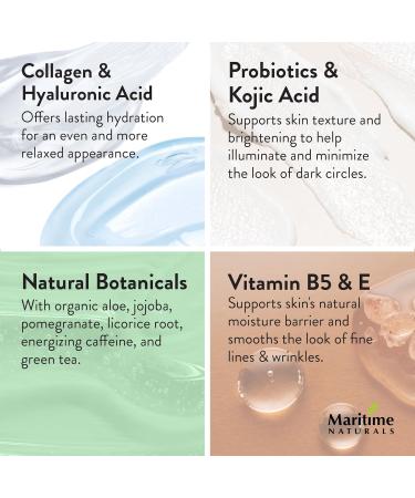 Maritime Naturals Probiotic + Collagen Eye Cream with Organic Aloe & Hyaluronic Acid Nourishing Eye Cream for Women and Mens Skin Care Collagen Cream for Brighter Eyes Organic Skincare 30ml - Buy Online on GoSupps.com