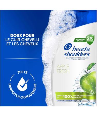 Head & Shoulders Apple Fresh Anti-Dandruff Shampoo 2x330ml Daily Use Clinically Proven to Eliminate Up to 100% of Dandruff All Hair and Scalp Types - Buy Online on GoSupps.com