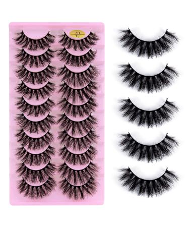False Eyelashes 10 Pairs 7D Artificial Eyelashes Set Reusable Natural Eyelashes (7D/16)