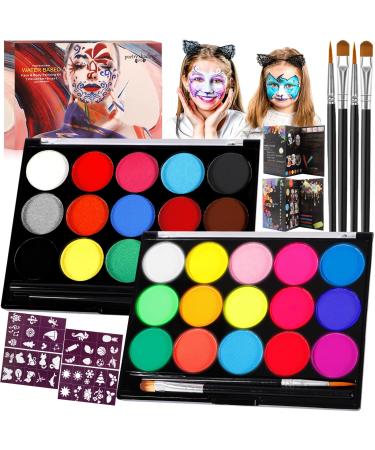 ZZXLOPEZ ZZXLOPEZ Face Paint Children's Makeup Palette Fluorescent UV Paint 15 Colours 15 Colours Face Oil Paint Palette for Hallo