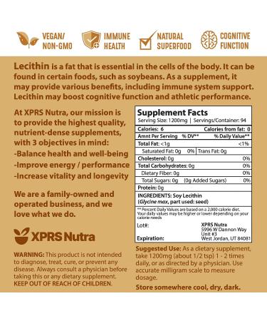 XPRS Nutra Soy Lecithin Powder - Food Grade Vegan Fat Emulsifier for Cooking & Baking - 4 oz - Buy Online on GoSupps.com