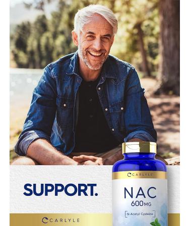 Carlyle NAC N-Acetyl Cysteine 600mg | 180 Capsules with Peppermint | Non-GMO Gluten Free Supplement - Buy Online on GoSupps.com