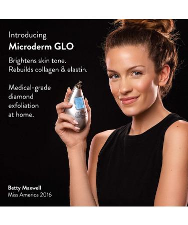Microderm GLO Diamond Microdermabrasion Machine - Clinical Skin Treatment & Exfoliator for Bright Clear Skin - Advanced Home Facial Kit (Silver) - Buy Online on GoSupps.com