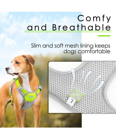 Thinkpet Anti-Zug Dog Harness - Adjustable Reflective & Breathable Control Harness with Handle (Small Bright Green) - Perfect for Comfortable Dog Walking - Buy Online on GoSupps.com
