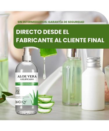  Bioky 100% Natural Aloe Vera Gel 2 x 1 Litre - Pure Organic Moisturizing & Soothing - Hydrated & Illuminated Skin | Natural & Versatile: After Sun Skin Hair Soothing Post-Hair Removal Aftershave - Buy Online on GoSupps.com