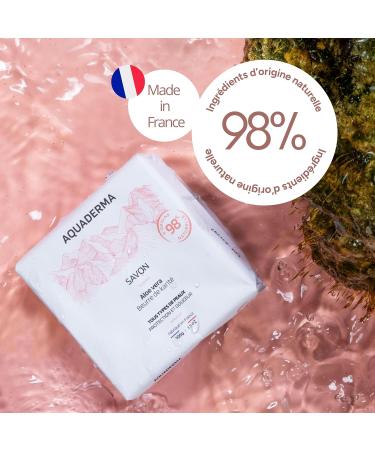 Aquaderma Solid Soap Shea Butter & Organic Aloe Vera 100g - 98% Natural Origin & Made in France - Protection & Softness - All Skin Types - Buy Online on GoSupps.com