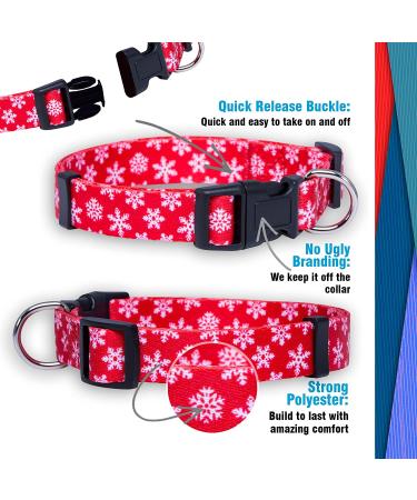 Native Pup Holiday Dog Collar - Valentine's Day, Halloween, Thanksgiving, Christmas, 4th of July, American Flag, St. Patrick's Day, Easter - Medium (Pack of 1) Christmas Snowflakes - Buy Online on GoSupps.com