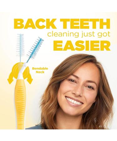 GUM Proxabrush Go-Betweens Reusable Interdental Cleaners Antibacterial Bristles Protective Travel Cap 1514D Yellow Size 4 Moderate 8 Count Moderate 1 count (Pack of 8) Yellow - Buy Online on GoSupps.com