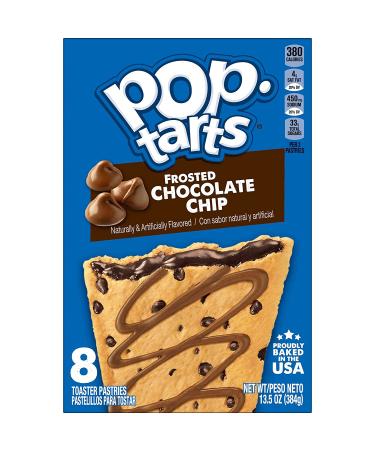 Pop-Tarts Chocolate Chip Drizzle 13.5oz Box (8 Pastries) - Breakfast Foods & Kids Snacks - Buy Online on GoSupps.com