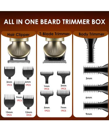 VGR 7 in 1 Beard Trimmer Kit for Men - Rechargeable Professional Hair Clipper & 21-Piece Grooming Set for Face Body Nose & Mustache - Buy Online on GoSupps.com