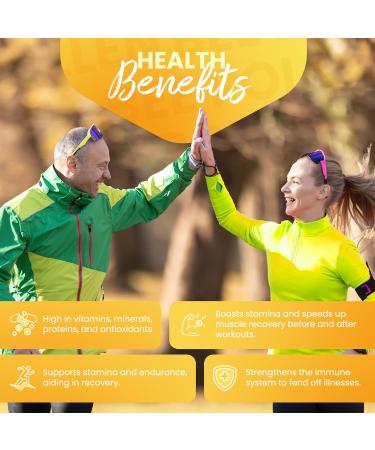 HONEYBEEZONE 100% Raw Bee Pollen Granules in 60 Veggie Capsules High in Essential B-Complex for Metabolism & Energy - Gluten Free & Non-GMO - Protein & Antioxidants Immune Support & Vitality - Buy Online on GoSupps.com