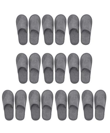 Cabilock disposable slippers linen terry liper hotels lip: 10 pairs terry bricklayer guests Pantoffel Set guest hand shoes for women men winter summer home travel hotel spa pedicure salon gray 28x1cm gray a