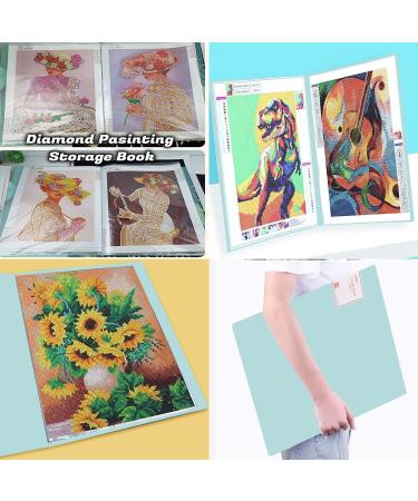2Pcs A3 Diamond Painting Storage Book with 30 Clear Pocket Sleeves - Green | Portable Art Portfolio Folder for Large Artwork, Reports, and Posters - Buy Online on GoSupps.com
