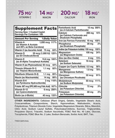 Nature's Truth Adult ABC Complete Multivitamin for Women - 100 Caplets (Non-GMO & Gluten Free) - Buy Online on GoSupps.com