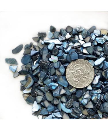 Yew & Tulip Natural Crushed Shells Chips 32oz (2 lbs) Dark Blue Mother of Pearl Mosaic Fragments - Perfect for Home D cor, Vase Filler, Crafts, Weddings - 2 lb (32 oz) Dark Blue - Buy Online on GoSupps.com