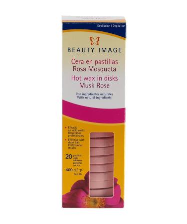 Beauty Image Hot Wax Hair Removal Plate - Pink Mosqueta | Natural Wax for Short Hair (20 Units) - Stripe-Free & Effective - Buy Online on GoSupps.com