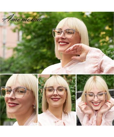 AMOMOMA TR90 Oversized Blue Light Reading Glasses Women Stylish Cat Eye Square Glasses 1.5x - Black & Tortoise - Buy Online on GoSupps.com