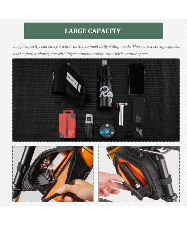 Rockbros Bike Saddle Bag | Reflective Bicycle Seat Bag with Bottle Holder for MTB & Racing Bikes - 1L Capacity - Buy Online on GoSupps.com