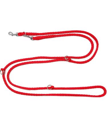 Buy Lightweight Dog Linen Leash for Small Dogs (Up to 15kg) - 2.80m Adjustable 4-Way - Robust & Durable (Red) - International Shipping Available - Buy Online on GoSupps.com