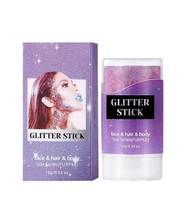 Clawrex Chunky Festival Glitter Body Pen Glitter Gel for Body Hair and Face (Purple)