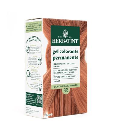 Herbatint Herbatint Permanent Hair Colour Gel 8R Light Copper Blonde - 170ml | Ammonia Free 100% White Hair Coverage | for Sensitive Skin with 8 Organic Natural Extracts
