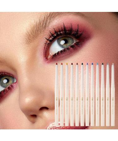 Colored Eyeliner Pencils Set for Women Eye Makeup Eyeliner 12 Colors | Retractable 12-Hour Wear Smudge-Proof Waterproof Perfect Cat Eye Liner Makeup Aezon - Buy Online on GoSupps.com