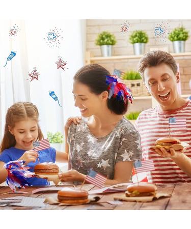 Retrowavy 8 Pcs American Hair Ties: White & Blue Patriotic Scrunchies for Women | 4th of July Ponytail Holders & Independence Day Party Accessories - Buy Online on GoSupps.com