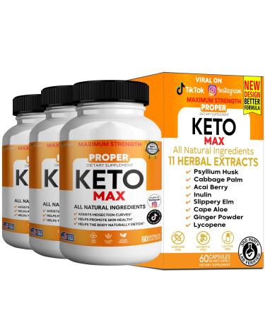 GREENVIFY Proper Keto Max Dietary Supplement Maximum Strength All Natural Ingredients 60 Capsules 30-Day Supply Supports Skin Health and Natural Detox (3)