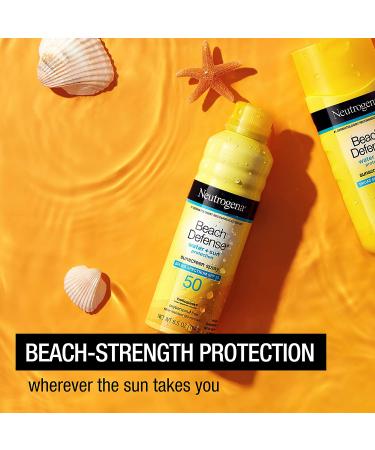 Neutrogena Beach Defense Sunscreen Spray SPF 50 - Water-Resistant, Broad Spectrum Protection, PABA-Free, Oxybenzone-Free, Fast-Drying - 6.5oz - Buy Online on GoSupps.com