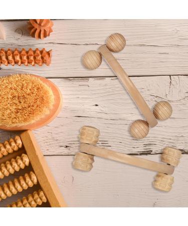 Relaxdays Wooden Massage Set - 2 Manual Rollers for Back Neck Arms & Legs - Natural Massage Devices for Home Use - Buy Online on GoSupps.com