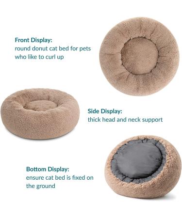 Bedsure Calming Donut Dog Bed - Washable Anti-Slip Faux Fur for Small to Large Dogs & Cats - Buy Online on GoSupps.com
