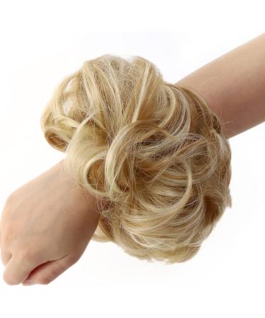 JJstar Messy Hair Bun Scrunchie in Dirty Blonde - Curly Wavy Chignon for Women & Girls - Buy Online on GoSupps.com