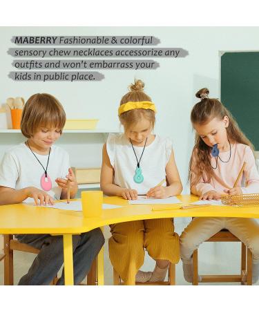 4 Pack Silicone Chew Necklaces for Sensory Kids & Adults - BPA Free Sensory Chew Toys for Autism, Anxiety, ADHD - Buy Online on GoSupps.com