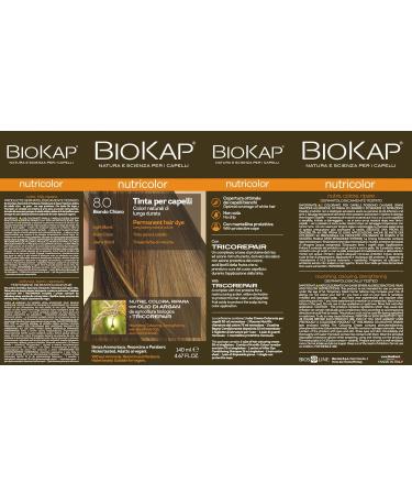 Bios Line Biokap Nutricolor Hair Dye 8.0 Blonde Light - 140 ml | Long-Lasting Natural Color | International Shipping Available - Buy Online on GoSupps.com