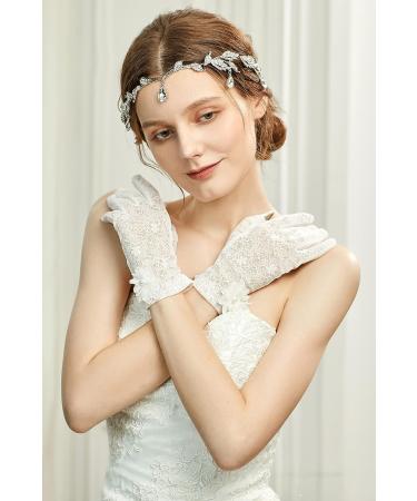 BABEYOND Rhinestone Leaf Wedding Forehead Band Tiara Crown - Silver - Buy Online on GoSupps.com