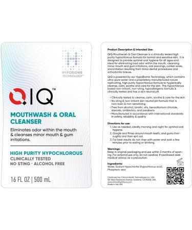 High Purity Hypochlorous Acid Mouthwash - Alcohol Free Sting Free Oral Cleaner for Superior Hygiene (16oz) - Shop Internationally - Buy Online on GoSupps.com