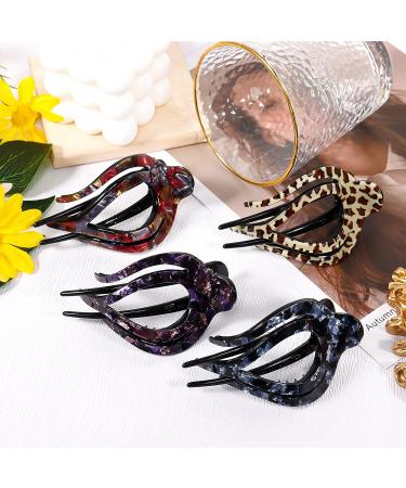 4PCS French Curved Hair Clips - Giant Duckbill Barrettes, Shark Alligator Claw, No Slip Ponytail Clamps for Women Girls - Color-1 - Buy Online on GoSupps.com