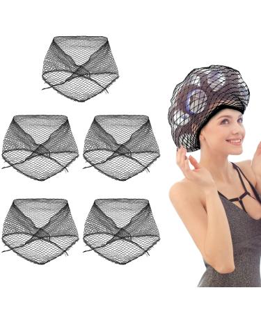 5PCS Cotton Triangle Hair Net For Rollers Sleeping Crochet Hair Net Women Hair Net Mesh Hair Net Triangular Hair Setting Net For Sleeping Hair Net For Sleeping33   17  17inches(black)