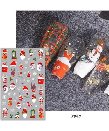 JMEOWIO 10 Sheets Christmas Nail Art Stickers Decals Self-Adhesive Snowflake Xmas Winter Holiday Cute Nail Supplies Nail Art Design Decoration Accessories - Buy Online on GoSupps.com