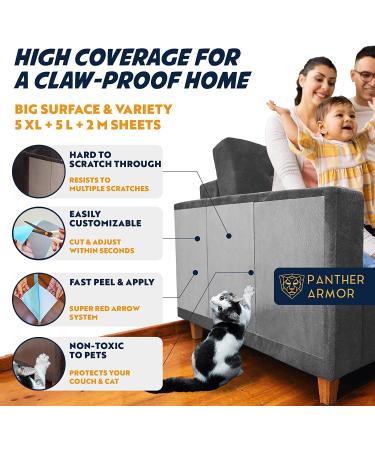Panther Armor Cat Scratch Deterrent Tape 12-Pack - Double Sided Anti-Scratching Sticky Tape for Furniture Protection and Training - Buy Online on GoSupps.com