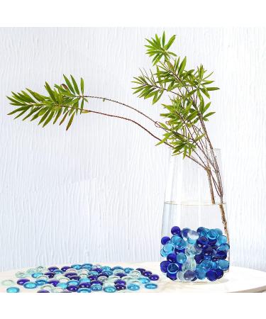 FuturePlusX Flat Glass Marbles 1Lb - 100PCS Premium Blue Mixed Color Flat Gems - Fish Tank Rocks, Vase Filler, Table Scatter Decor - Buy Online on GoSupps.com