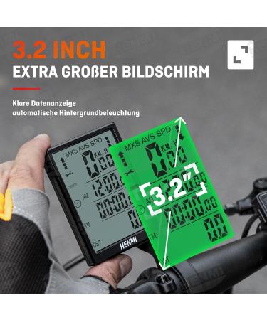 Buy Henmi Wireless Bike Computer - 3.2 Inch Waterproof Speedometer with Backlighting | International Shipping Available - Buy Online on GoSupps.com