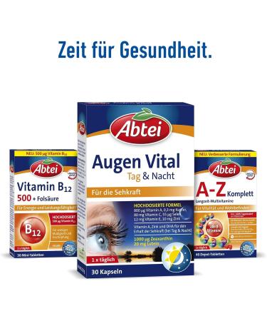 Abbey Eyes Vital Day & Night - High Dose Vitamin A Lutein DHA Zeaxanthin - Visual Power Support - 30 Capsules (2 Pack) - International Shipping - Buy Online on GoSupps.com