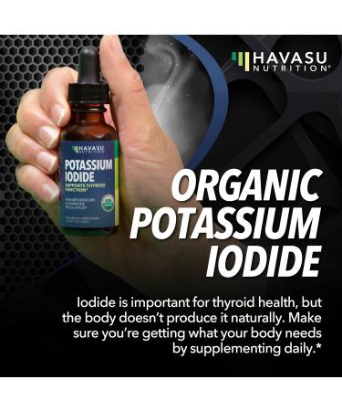 Organic Potassium Iodide Liquid Drops for Thyroid Support - Vegan Iodine Supplement, Metabolism Boost - 1-Year Supply - Buy Online on GoSupps.com